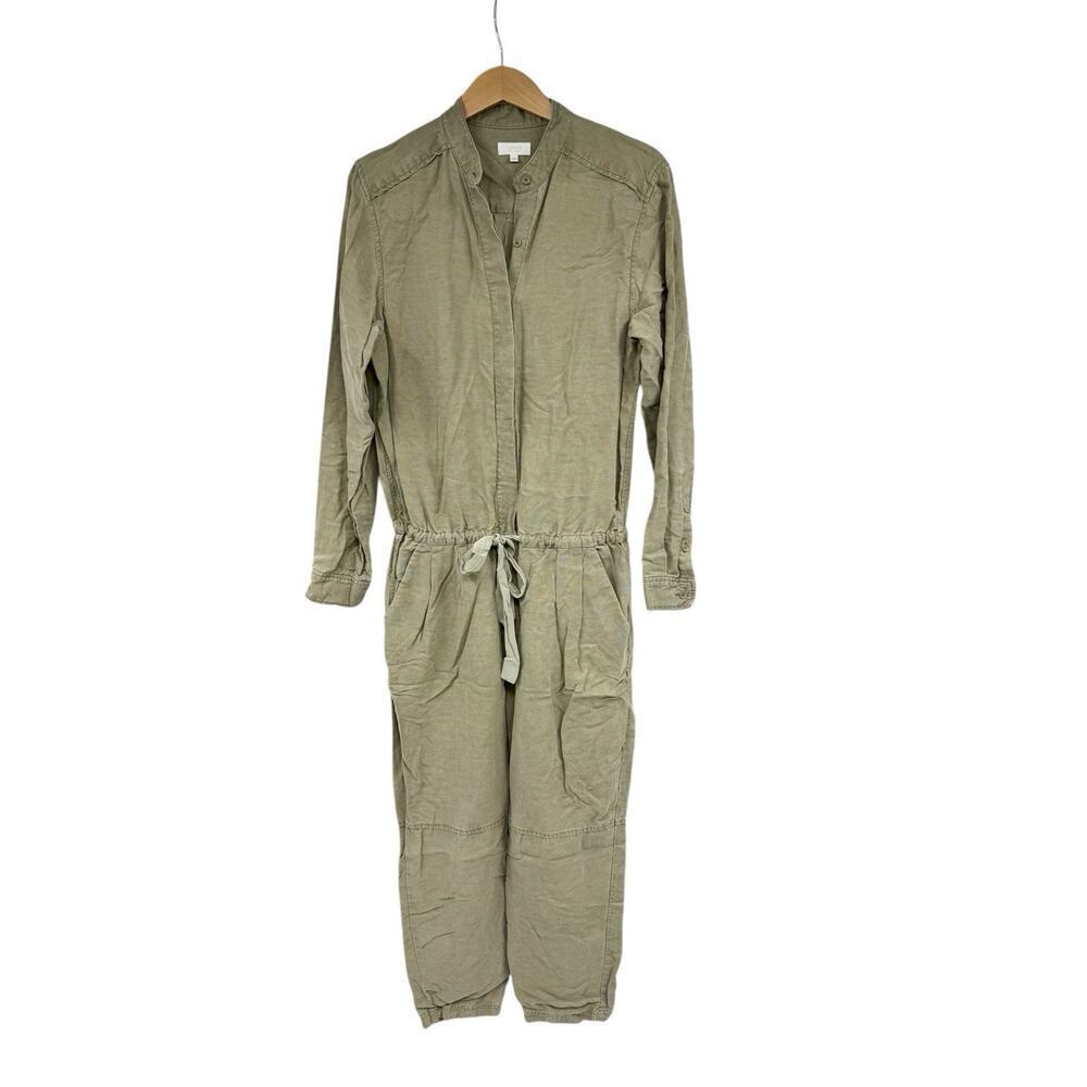 Wilfred With Linen‎ Green Lyocell Linen Blend Jumpsuit Utility Womens 6